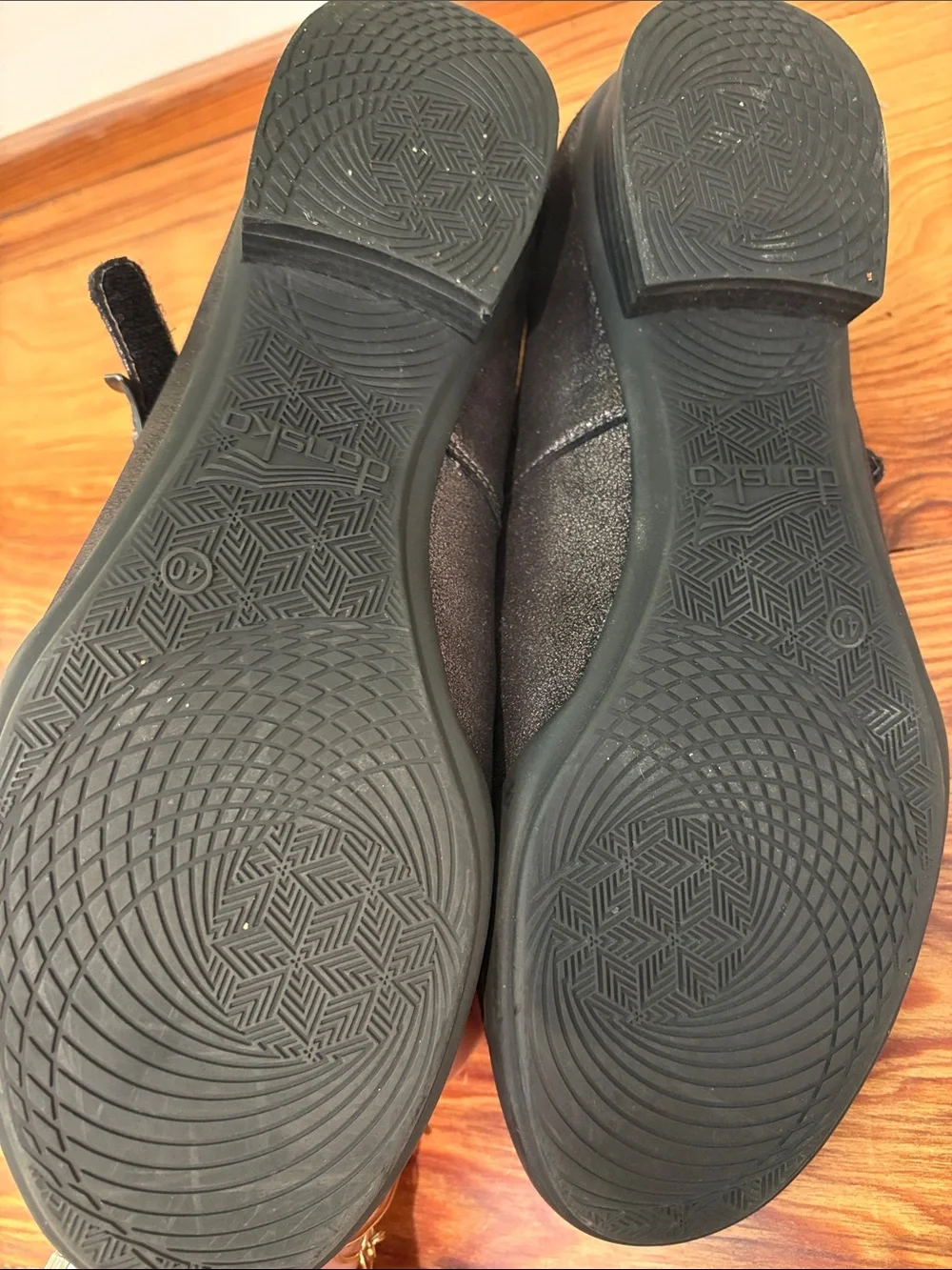 Dansko Metallic Brown Mary Jane Flats with Velcro Buckle Strap